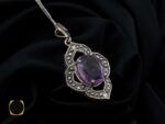 مدال آمتیست و مارکازیت زنانه طرح گلبرگ - کد 3143 - تصویر 5