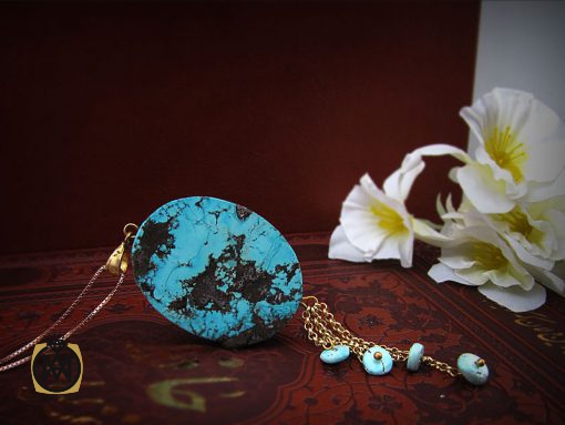 مدال فیروزه نیشابوری زنانه طرح آرمینا - کد 3121 - تصویر 5