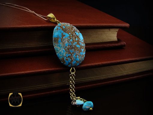 00 مدال فیروزه نیشابوری زنانه طرح چکامه - کد 3123 - تصویر 5