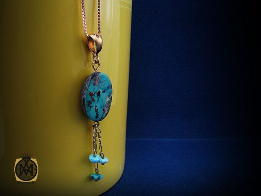 مدال فیروزه نیشابوری زنانه طرح سلنا - کد 3128 - تصویر 5