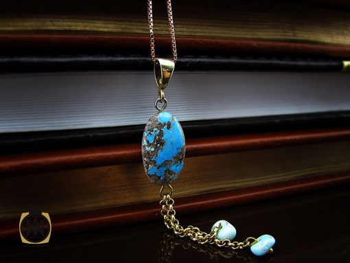 مدال فیروزه نیشابوری زنانه طرح خجسته - کد 3131 - تصویر 5