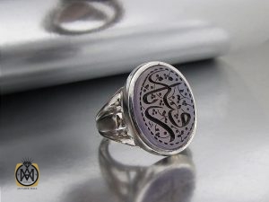 00 انگشتر عقیق یمن مردانه با حکاکی یا رقیه استاد رائف - کد 8591 - تصویر 7