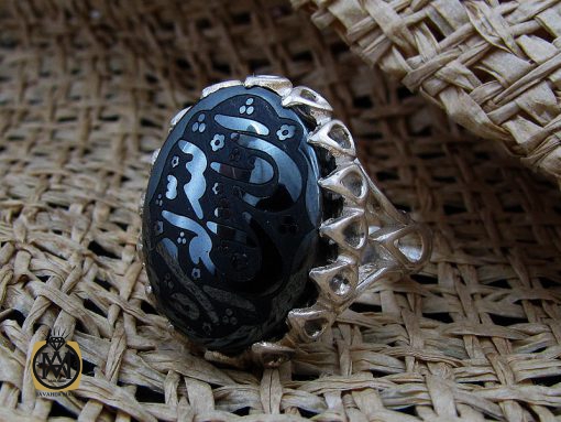 انگشتر حیدید سینی مردانه با حکاکی ان الله بالغ امره - کد 8639 - تصویر 6