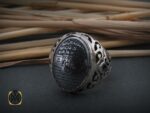 انگشتر حیدید سینی مردانه با عین علی و سه جلاله  - کد 8644 - تصویر 6
