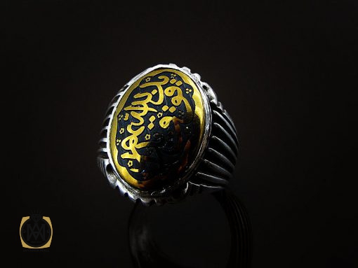 انگشتر حدید سینی مردانه با حکاکی ید الله فوق ایدیهم - کد 8645 - تصویر 6