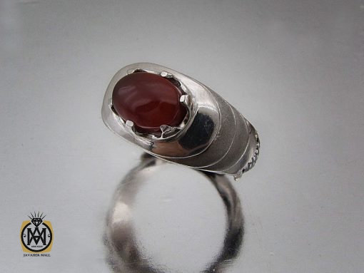 انگشتر عقیق یمن طرح صفوی مردانه - کد 8696 - تصویر 6