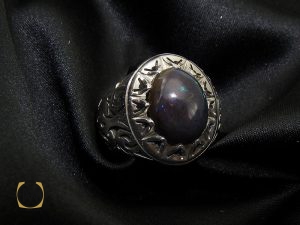 انگشتر اپال مرغوب خوش رنگ دست ساز – کد 8795 - تصویر 6