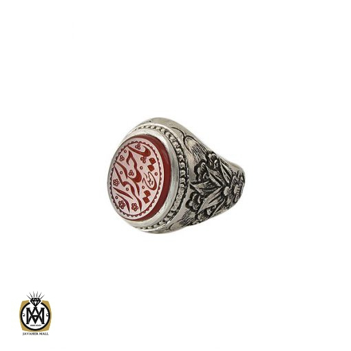 1 انگشتر عقیق یمن مردانه با حکاکی یا حیدر کرار استاد حیدر - کد 8595 - تصویر 1