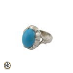 انگشتر فیروزه مصری مردانه خوش رنگ - کد 8702