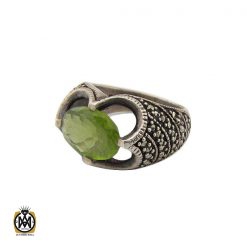 انگشتر زبرجد و مارکازیت مردانه اصل و معدنی - کد 8705 انگشتر زبرجد و مارکازیت مردانه اصل و معدنی - کد 8705