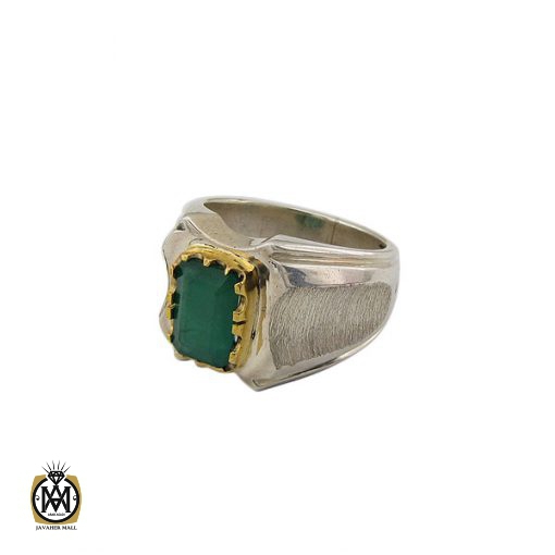 1 انگشتر زمرد زامبیا مردانه لوکس و معدنی - کد 8585 - تصویر 1
