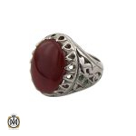 انگشتر عقیق یمن و زمرد مردانه دست ساز - کد 8725