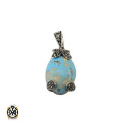 مدال فیروزه نیشابوری و مارکازیت زنانه طرح آسمان - کد 3146 مدال فیروزه نیشابوری و مارکازیت زنانه طرح آسمان - کد 3146