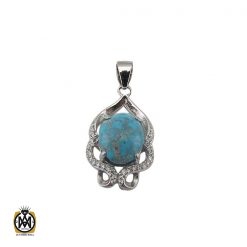 مدال فیروزه نیشابوری زنانه طرح گلنوش - کد 3147 مدال فیروزه نیشابوری زنانه طرح گلنوش - کد 3147