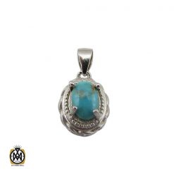 مدال فیروزه نیشابوری زنانه طرح گیسو - کد 3148 مدال فیروزه نیشابوری زنانه طرح گیسو - کد 3148