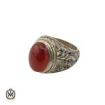انگشتر مردانه عقیق یمن اصل نقره - کد 8756