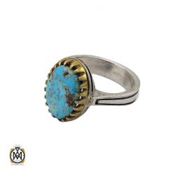 انگشتر فیروزه نیشابوری مردانه - کد 8763 انگشتر فیروزه نیشابوری مردانه - کد 8763