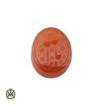 1 نگین تک عقیق یمن با حکاکی یا الله هنر دست استاد طاها - کد 9035