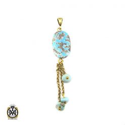 مدال فیروزه نیشابوری زنانه طرح ملیسا  - کد 3127 مدال فیروزه نیشابوری زنانه طرح ملیسا  - کد 3127