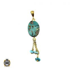 مدال فیروزه نیشابوری زنانه طرح سلنا - کد 3128 مدال فیروزه نیشابوری زنانه طرح سلنا - کد 3128