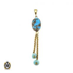 مدال فیروزه نیشابوری زنانه طرح خجسته - کد 3131 مدال فیروزه نیشابوری زنانه طرح خجسته - کد 3131