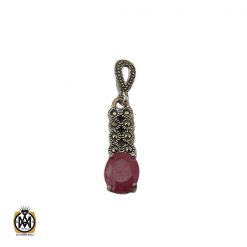 مدال یاقوت سرخ و مارکازیت زنانه طرح پریماه - کد 3136 مدال یاقوت سرخ و مارکازیت زنانه طرح پریماه - کد 3136