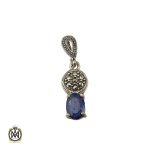 مدال یاقوت کبود و مارکازیت زنانه طرح دریا - کد 3139