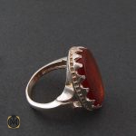 2 انگشتر عقیق قرمز مردانه با حکاکی وان یکاد - کد 8632 - تصویر 2