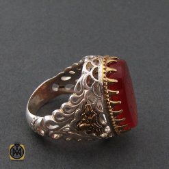 انگشتر عقیق قرمز مردانه با حکاکی امیری حسین و نعم الحسین - کد 8633 انگشتر عقیق قرمز مردانه با حکاکی امیری حسین و نعم الحسین - کد 8633
