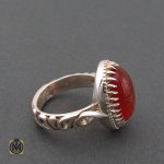 2 انگشتر عقیق قرمز مردانه با حکاکی امیری حسین و نعم الحسین - کد 8637 - تصویر 2