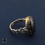 2 انگشتر حدید سینی مردانه با حکاکی چهارده معصوم - کد 8642 - تصویر 2