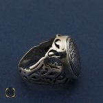 2 انگشتر حیدید سینی مردانه با عین علی و سه جلاله - کد 8644 - تصویر 2