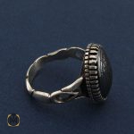 2 انگشتر حیدید سینی مردانه با حکاکی کف العباس - کد 8654 - تصویر 2
