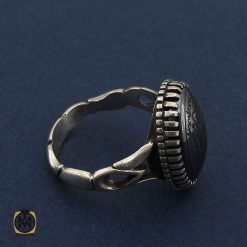 انگشتر حیدید سینی مردانه با حکاکی کف العباس - کد 8654 انگشتر حیدید سینی مردانه با حکاکی کف العباس - کد 8654