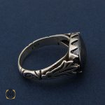 2 انگشتر حدید سینی مردانه با حکاکی عین علی - کد 8655 - تصویر 2