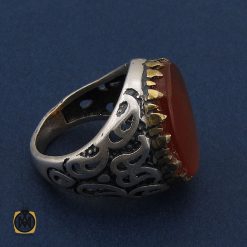 انگشتر عقیق یمن مردانه با رکاب نقره - کد 8659 انگشتر عقیق یمن مردانه با رکاب نقره - کد 8659