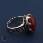 انگشتر عقیق یمن مردانه - کد 8660 - تصویر 2