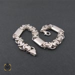 2 دستنبد نقره 21 سانتی درشت مردانه - کد 10002 - تصویر 2