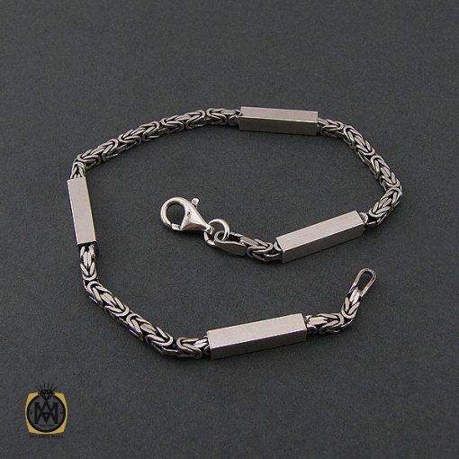 دستنبد نقره مردانه 22 سانتی درشت - کد 10003 - تصویر 2