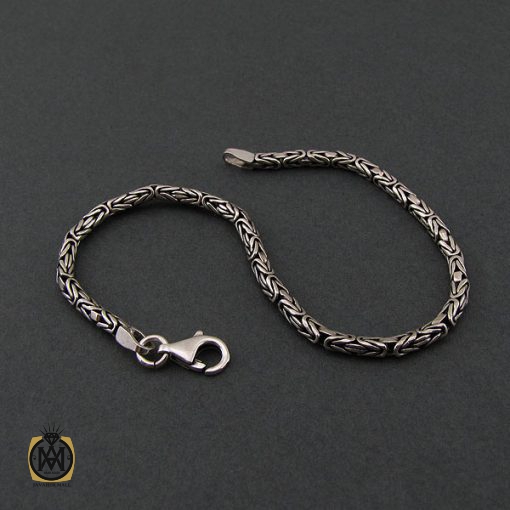 دستنبد طرح ماری نقره 20 سانتی مردانه - کد 10004 - تصویر 2