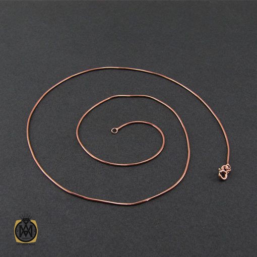 زنجیر نقره طرح امگا 50 سانتی زنانه ایتالیایی رزگلد – کد 10010 - تصویر 2