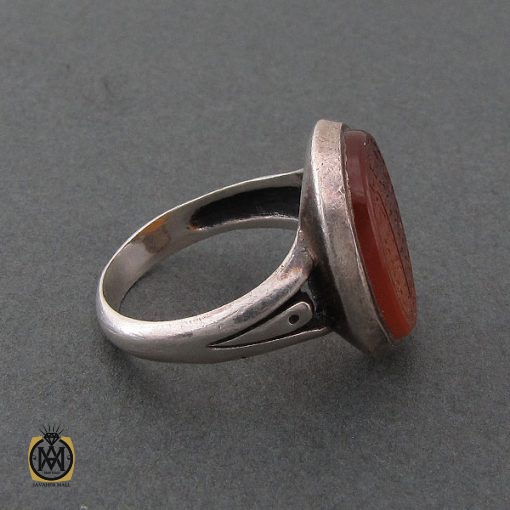 انگشتر عقیق یمن با حکاکی ماشاء الله لاقوه الا به الله - کد 8669 - تصویر 2