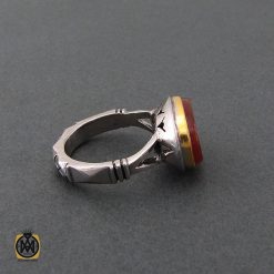 انگشتر عقیق یمن مردانه با حکاکی یا علی مدد - کد 8671 انگشتر عقیق یمن مردانه با حکاکی یا علی مدد - کد 8671