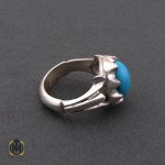2 انگشتر فیروزه مصری مردانه خوش طبع - کد 8677 - تصویر 2
