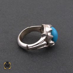 انگشتر فیروزه مصری مردانه خوش طبع - کد 8677 انگشتر فیروزه مصری مردانه خوش طبع - کد 8677