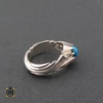 2 انگشتر فیروزه نیشابور مردانه خوش رنگ - کد 8682 - تصویر 2