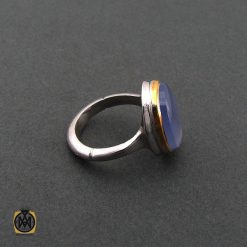 انگشتر عقیق یمن کبود مردانه - کد 8687