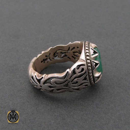 2 انگشتر زمرد اصل مردانه اصل و معدنی - کد 8693 - تصویر 2