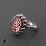 2 انگشتر عقیق یمن مردانه با حکاکی یا قادر المتعال استاد حیدر - کد 8600 - تصویر 2