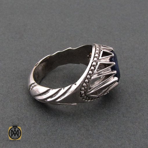 انگشتر یاقوت کبود آفریقایی مردانه - کد 8700 - تصویر 2